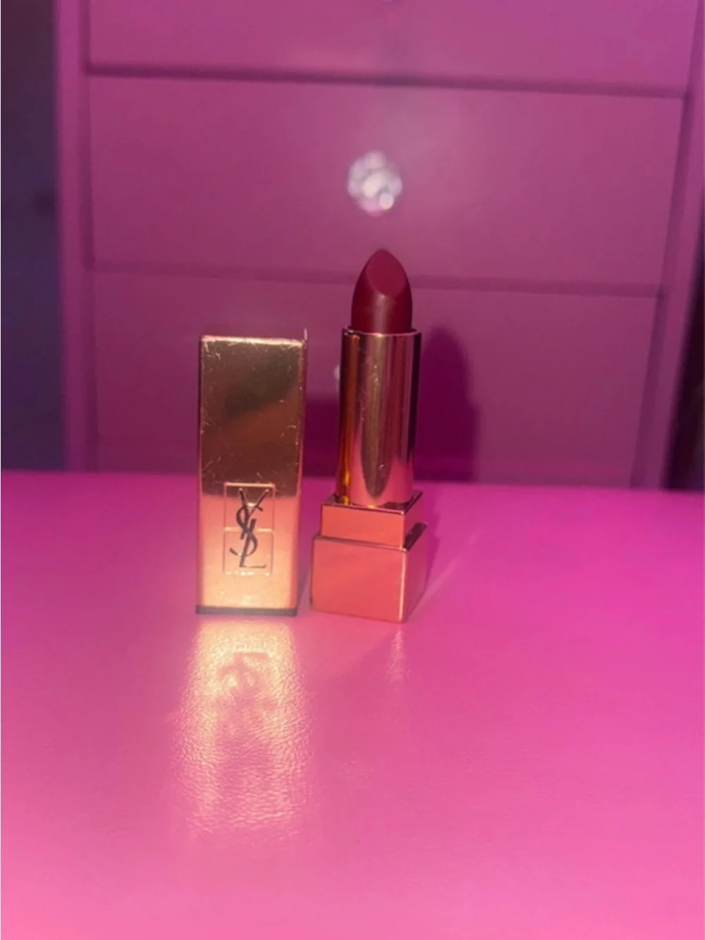 Yves Saint Laurent Gold Case Deep Red Lipstick